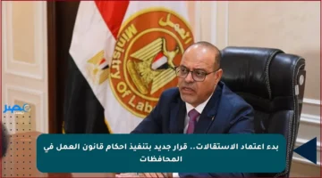 بدء اعتماد الاستقالات.. قرار جديد بتنفيذ أحكام قانون العمل في المحافظات